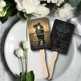 モダン シック ミニマル フォト ウェディング セレモニー プログラム ハンドファン