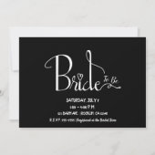 モダン シック 結婚式 ブライダル シャワー 白 黒 招待状 (裏面)