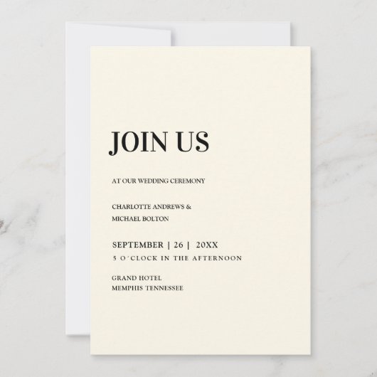 モダン，シムペルエレガント，ベージュ招待状 招待状 (正面)