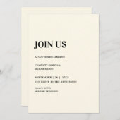 モダン，シムペルエレガント，ベージュ招待状 招待状 (正面/裏面)