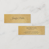 モダン シャイニー ゴールド フォイル グラマラス テンプレート エレガント スキニー名刺 (正面/裏面)