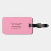 モダン シャドウ モノグラム ピンク パーソナライズド ラゲッジタグ (裏面横)