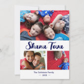 モダン シャナ トバ スクリプト 3 フォト ユダヤ教 新年 シーズンカード (正面)