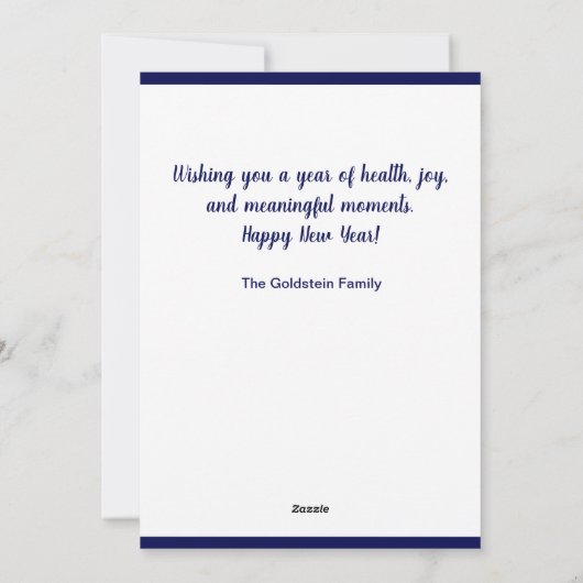 モダン シャナ トバ スクリプト 3 フォト ユダヤ教 新年 シーズンカード (裏面)