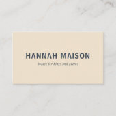 モダン，シュンペル，プロフェッショナル,サロン，ベージュ 名刺 (正面)