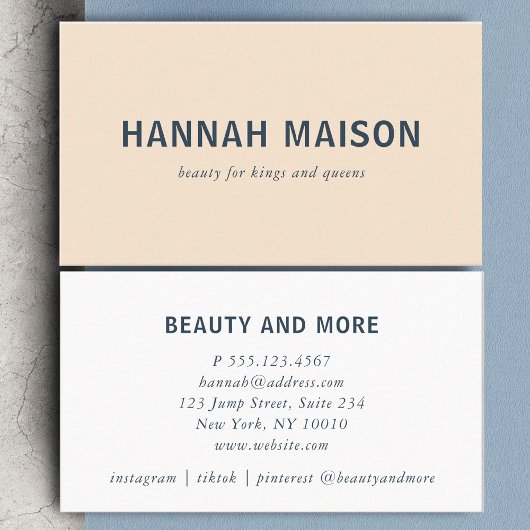 モダン，シュンペル，プロフェッショナル,サロン，ベージュ 名刺