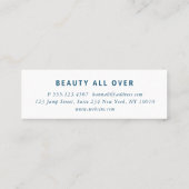 モダン，シュンペル，プロフェッショナル,サロン，青 スキニー名刺 (裏面)