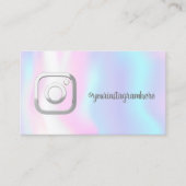 モダン、シルバー、インスタグラム、ソーシャルメディア、ホログラフィック 名刺 (正面)