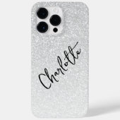 モダン シルバー ギャザー ガーリー シック 名前入り Case-Mate iPhoneケース (裏面)