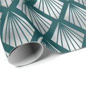 モダン シルバー ティール エレガント アート デコ ラッピングペーパー (ロールコーナー)
