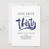 モダン,シンプルお祝い，男性30人誕生日 招待状 (正面)