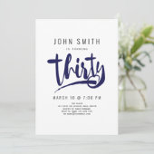 モダン,シンプルお祝い，男性30人誕生日 招待状 (スタンド正面)