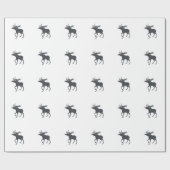 モダン、シンプルで及び美しい手描きのシカ ラッピングペーパー (フラット)