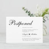 モダン＆シンプルな延期結婚報告カード 招待状 (スタンド正面)