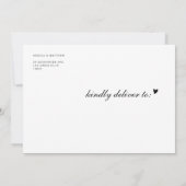 モダン＆シンプルな延期結婚報告カード 招待状 (裏面)