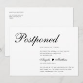 モダン＆シンプルな延期結婚報告カード 招待状 (正面/裏面)