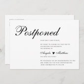モダン&シンプルな延期結婚発表カード 招待状 (正面/裏面)