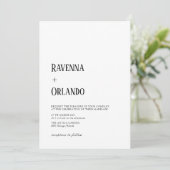 モダン・シンプルな黒と白の結婚式 招待状 (スタンド正面)