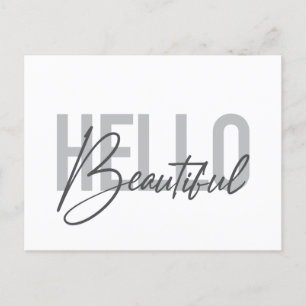 モダン,シンプルタイポグラフィカッコいいHello Beautiful ポストカード