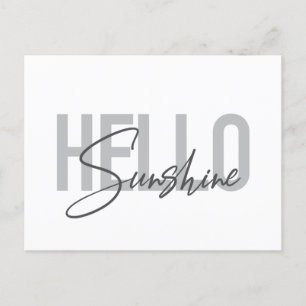 モダン,シンプルタイポグラフィカッコいいHello Sunshine ポストカード