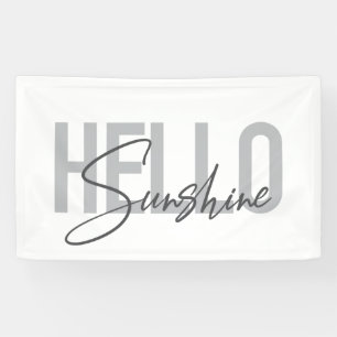 モダン,シンプルタイポグラフィカッコいいHello Sunshine 横断幕