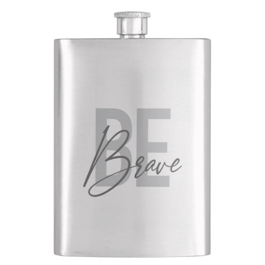 モダン,シンプルデザイン,都市,カッコいいBe Braveの フラスク (正面)