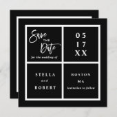 モダン&シンプルフォトカードの日付を保存する セーブザデート (正面/裏面)