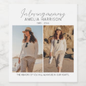 モダン&シンプルフォトコラージュ葬儀 ワインラベル (シングルラベル)