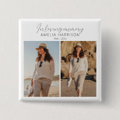 モダン&シンプルフォトコラージュ葬儀 缶バッジ (正面)