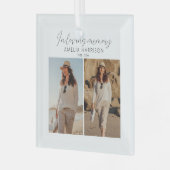 モダン&シンプルフォトメモリアルクリスマスツリー ガラスオーナメント (正面左)