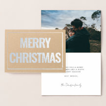 モダン&シンプルメリークリスマスフォトシルバー