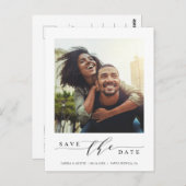 モダン&シンプル写真日付の保存 ポストカード (正面/裏面)