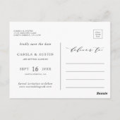 モダン&シンプル写真日付の保存 ポストカード (裏面)