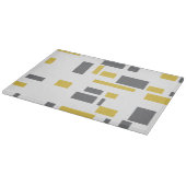 モダン、シンプル幾何カッコいい黄色の灰色のパターン カッティングボード (角)