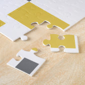 モダン、シンプル幾何カッコいい黄色の灰色のパターン ジグソーパズル (側面)