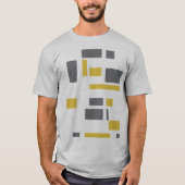 モダン、シンプル幾何カッコいい黄色の灰色のパターン Tシャツ (正面)