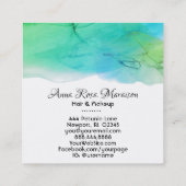 *~* モダン シンプル抽象芸術アクア スクエア名刺 (裏面)