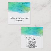 *~* モダン シンプル抽象芸術アクア スクエア名刺 (正面/裏面)