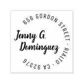 モダン&シンプル書道ラウンド差出人住所 セルフインキングスタンプ (デザイン)