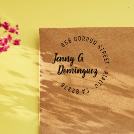 モダン&シンプル書道ラウンド差出人住所 セルフインキングスタンプ