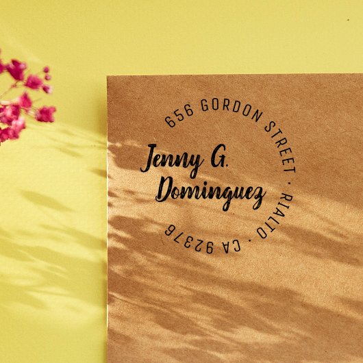 モダン&シンプル書道ラウンド差出人住所 セルフインキングスタンプ