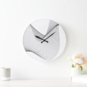 モダン,シンプル未来的な都市波イラストレーション ラージ壁時計 (ホーム)