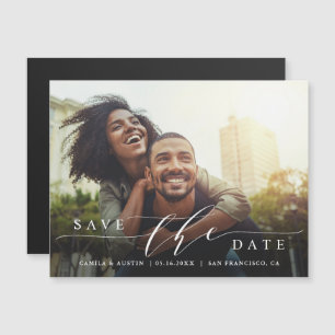 モダン&シンプル結婚Photo Save the Date マグネット招待状
