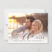 モダン&シンプル結婚Photo Save the Date マグネット招待状 (正面)