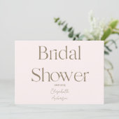 モダン&シンプル赤面と金ゴールドブライダルシャワー 招待状 (スタンド正面)