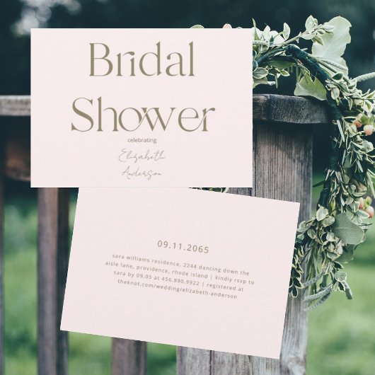 モダン&シンプル赤面と金ゴールドブライダルシャワー 招待状