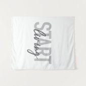 モダン,シンプル都市カッコいいタイポグラフィ生活開始 タペストリー (正面(横))