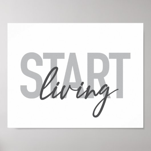 モダン,シンプル都市カッコいいタイポグラフィ生活開始 ポスター (正面)