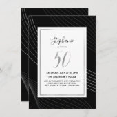 モダン、シンプル50エレガントth Birthday Party Invite 招待状 (正面/裏面)