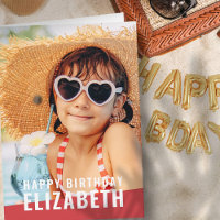 モダン シンプル おしゃれ オーダーメイド フォト 誕生日 グリーティングカード